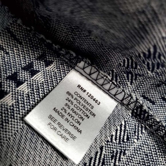 Women's XL Violet B.  Navy Blue Striped Jacket - Picture 8 of 10